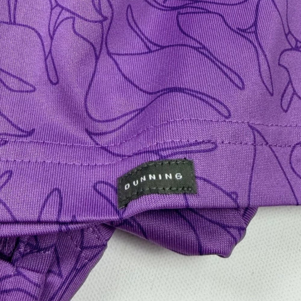 Dunning Golf Polo Shirt Mens Large Purple Excellent Floral Performance - Picture 4 of 11